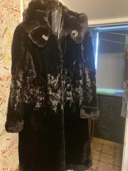 Шуба мутоново-норковая