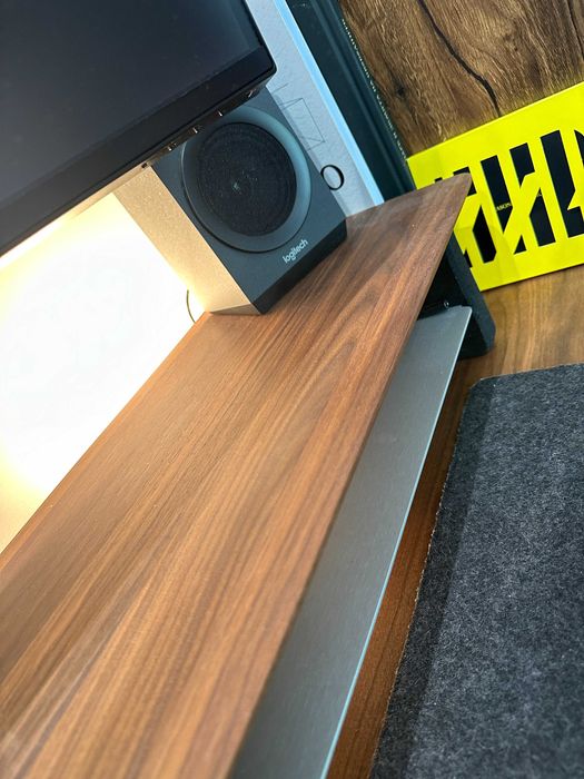 Grovemade Desk Shelf Solid Walnut [Large] + Wool Felt Desk Pad -Medium