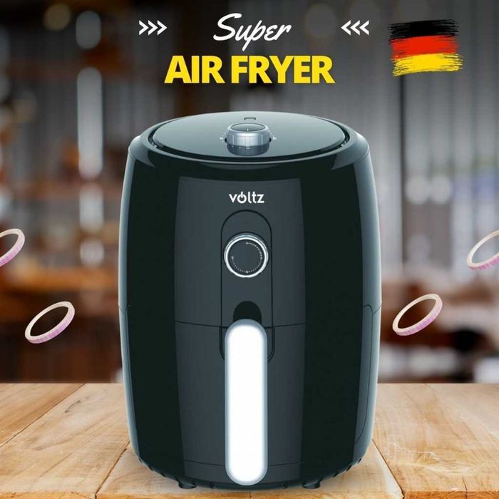 Фритюрник с горещ въздух Air Fryer Voltz V51980L, 1000W, 2 литра, 80-200 C, Таймер, Черен - 2 ГОДИНИ ГАРАНЦИЯ. Немско качество на супер цена!
