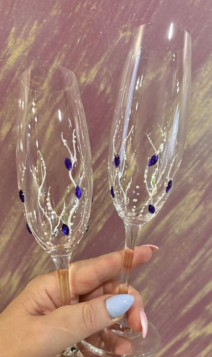 РАЗПРОДАЖБА!!! Рисувани сватбени ритуални чаши - 2бр