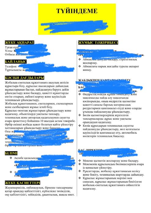 Составление резюме онлайн. Набор текста. Нормоконтроль.