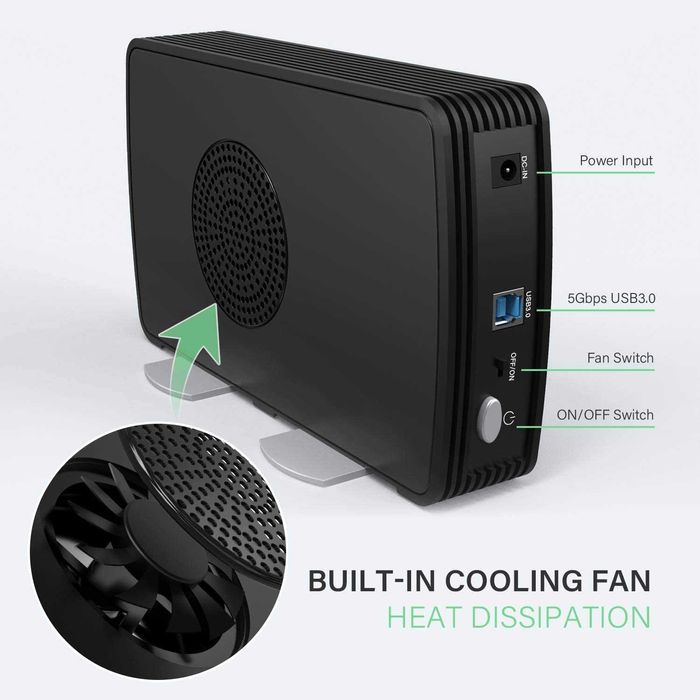 "FIDECO" Док станция  поддерживает диски SSD/ SATA 2,5/3,5 до 18 ТБ.