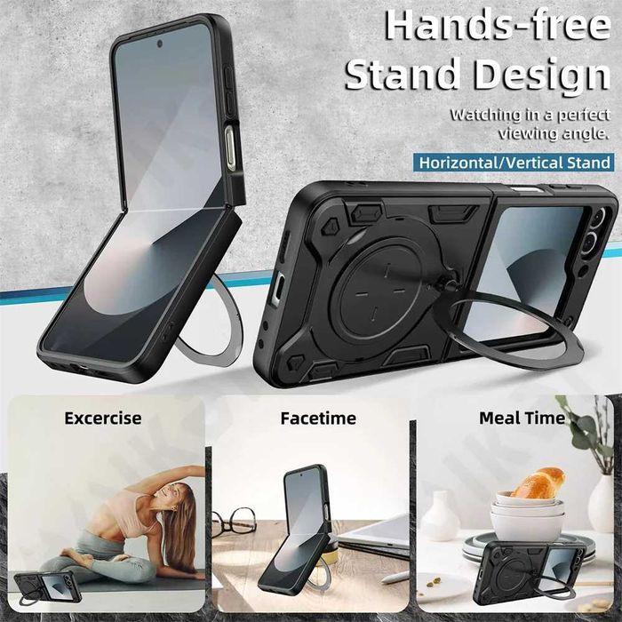 Черен магнитен калъф за Samsung Galaxy Z Flip 6