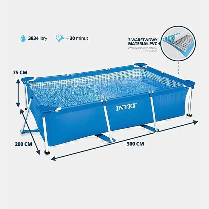 INTEX бассейн каркасный BASEYN стойка бассейн 300×200×75 stoyka 3x2x75