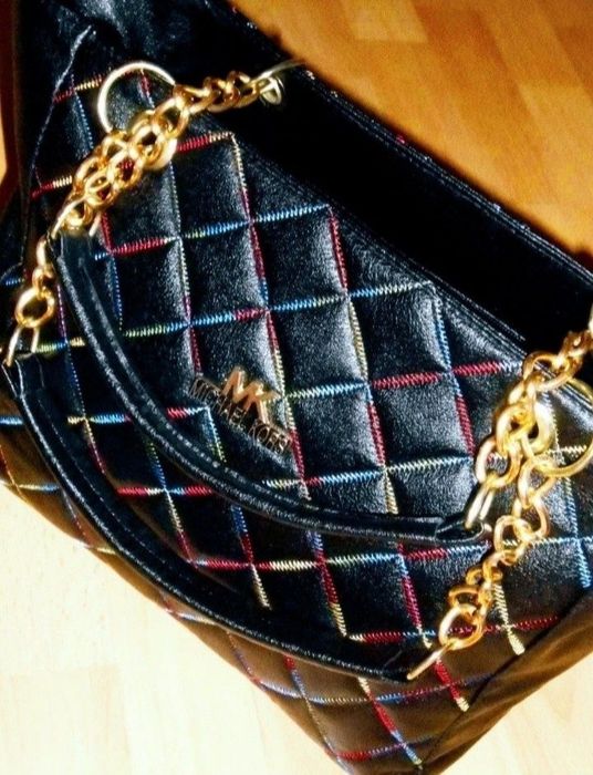 Geanta MK accesorii metalice, saculet, etichetă