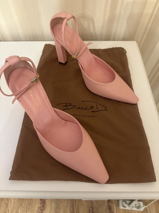Pantofi roz pudră Bianca Di  din piele naturală – NOI – mărimea 39