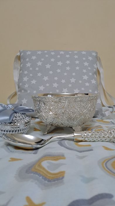 Серебряный набор для проведения обряда қырынан шығару