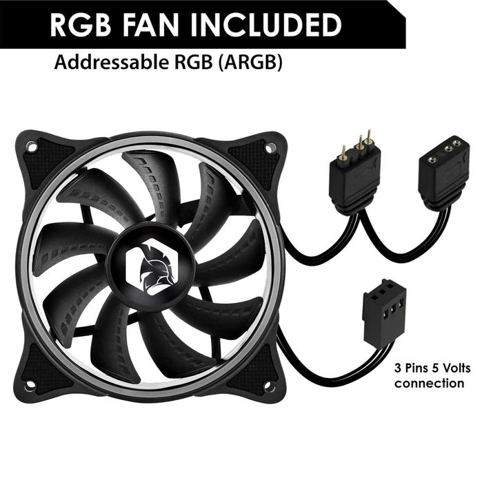 Ventilator Cooler PC EMPIRE GAMING Gamer 2x120mm RGB PWM 3 pin 5 V