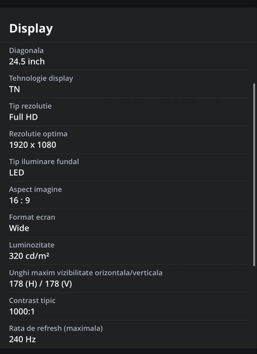 Monitor Benq Zowie XL2546X 24,5” 240hz
