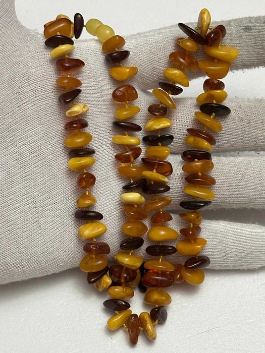 COLIER CHIHLIMBAR Natural - AMBRA - Diferite culori - 59 cm - Vintage