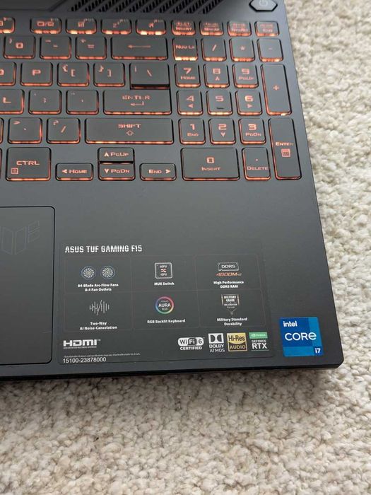 Laptop gaming ASUS TUF F15 i7 13700H / RTX 4070 / 64GB RAM / 1TB SSD