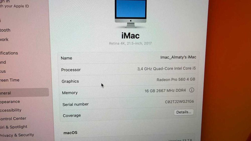 Imac SSD 1TB, 16GB DDR4, Core I5.