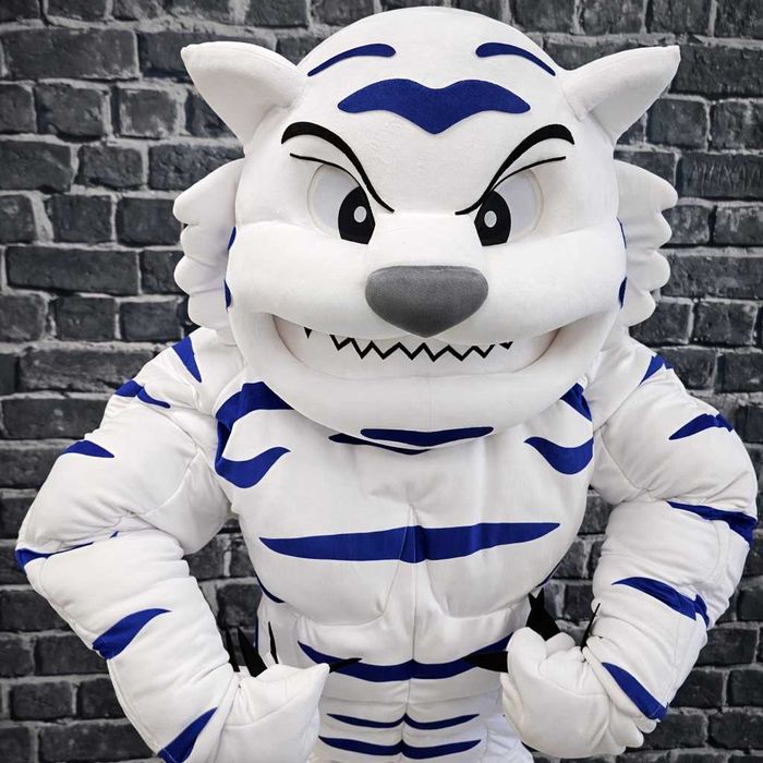 Costum Mascotă Tigru Alb Musculos Profesional Handmade – Evenimente, Petreceri, Promovare