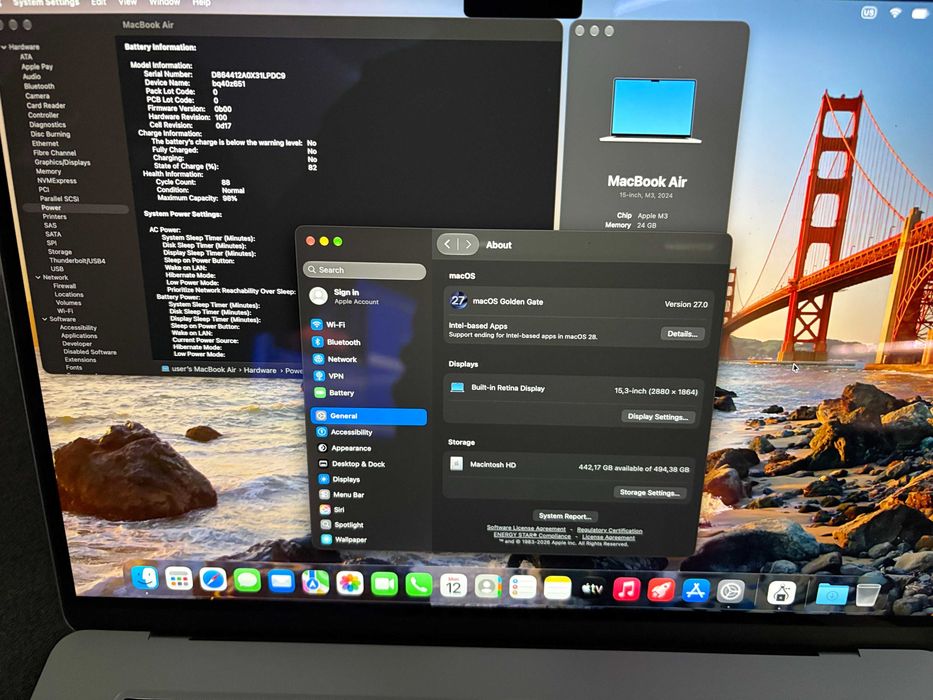 Apple Macbook Air 15 M3 24 GB Ram 512 Disk Гаранция към Apple