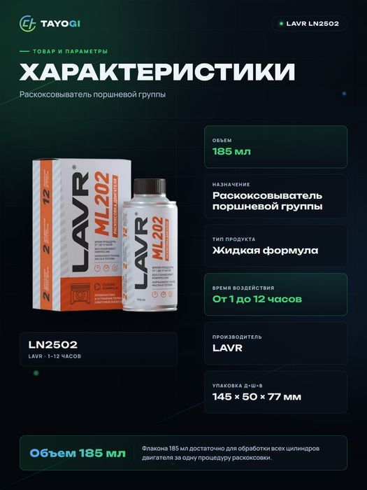 Средство для раскоксовки двигателя LAVR ML 202, 0,185 л