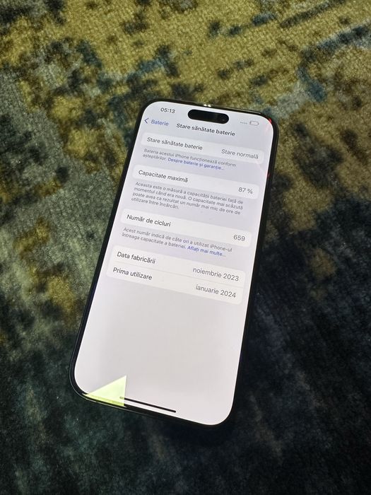 Iphone 15 pro 256 Gb graphitte neverlocked impecabil