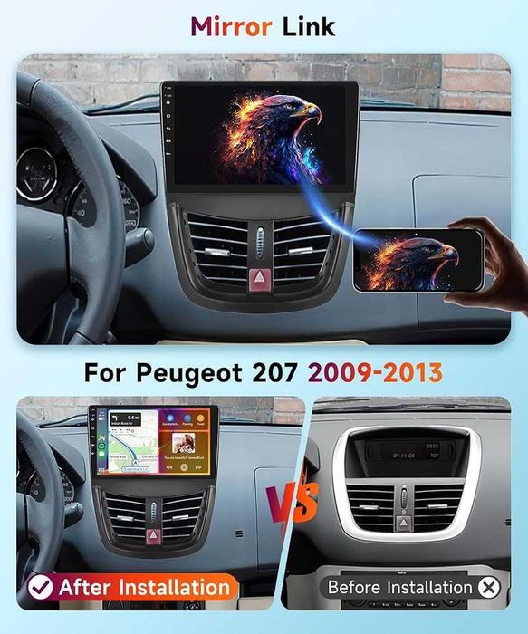 Мултимедия за Peugeot 207 Навигация плеър екран Android Пежо Carplay