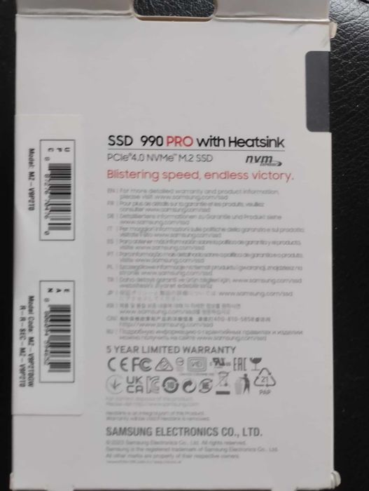 Нов неразпечатван SSD NVMe 2TB Samsung 990 Pro (MZ-V9P2T0CW)