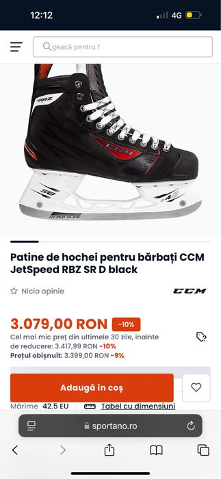 patine hochei  hockey CCM RBZ  44.5 nu Bauer Easton RBK