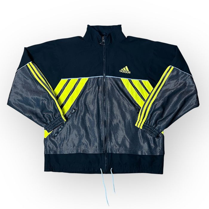 Adidas Vintage 90's Hip-Hop Y2K Shiny Zip-Up Oversized Boxy Windbreake