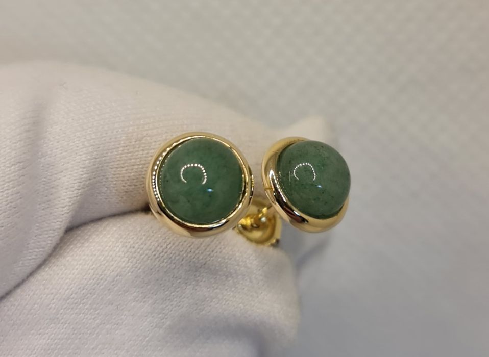 Cercei aur galben 14k cu crisopraz natural