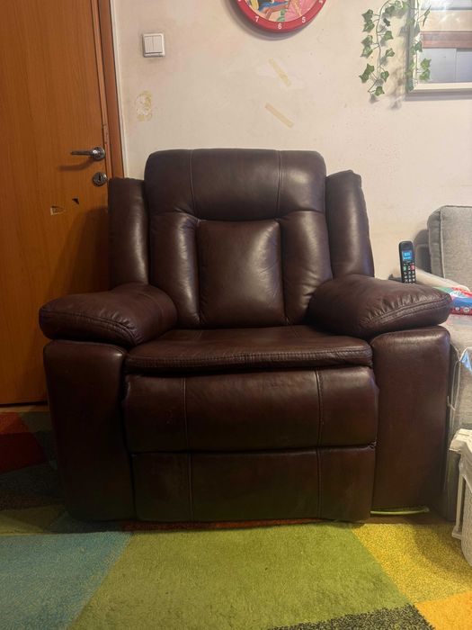 Fotoliu culoare maro  din  piele naturala