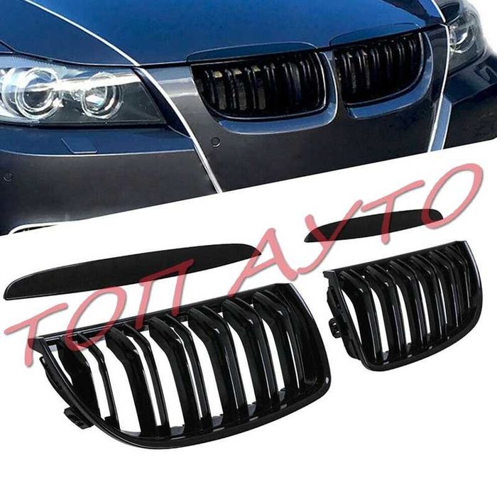 Двойни Бъбреци БМВ BMW E90 E91 Решетки Черен Гланц Лак М3 2005 - 2008