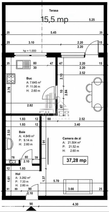 Apartamente cu o camera/TERASE 14-16mp/IMOBIL NZEB/TVA INCLUS — fotografia 3