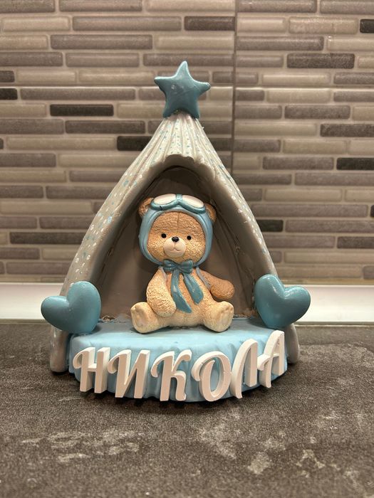 Персонализирана детска лампа с мече