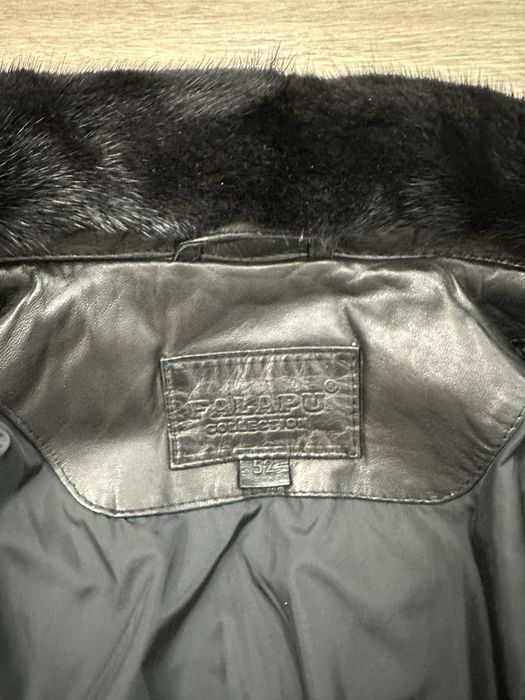 Кожанный пуховик