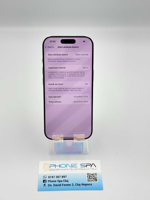 iPhone 16 Pro 128Gb 100%- Din magazin,cu garantie! RATE TBI !