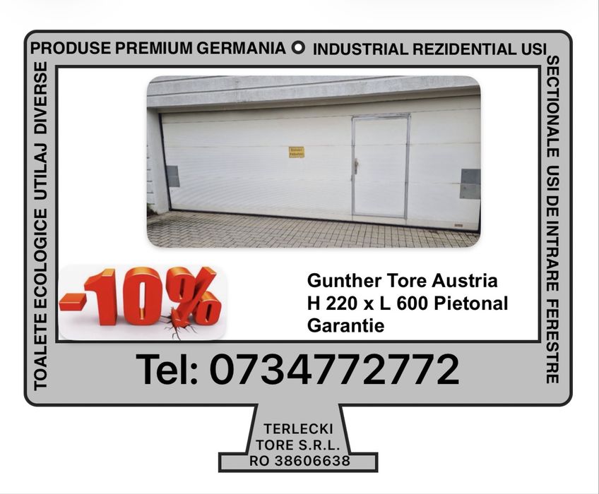 USA SECTIONALA INDUSTRIALA poarta hala garaj H 220 x L 600 Garantie