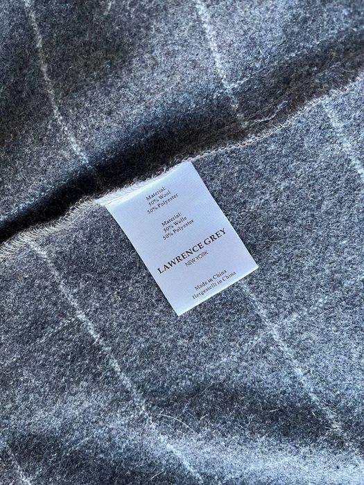 Lawrence Grey New York вълнена риза-яке – каре, сиво, мъжко