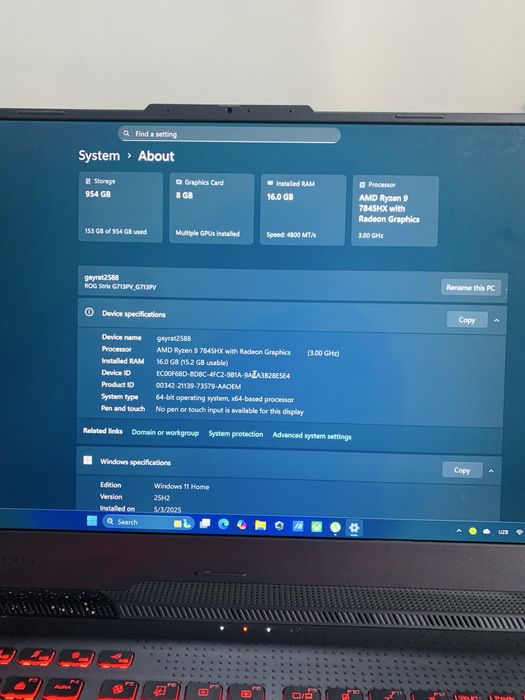 Asus Rog G17 Gamer noutbook
