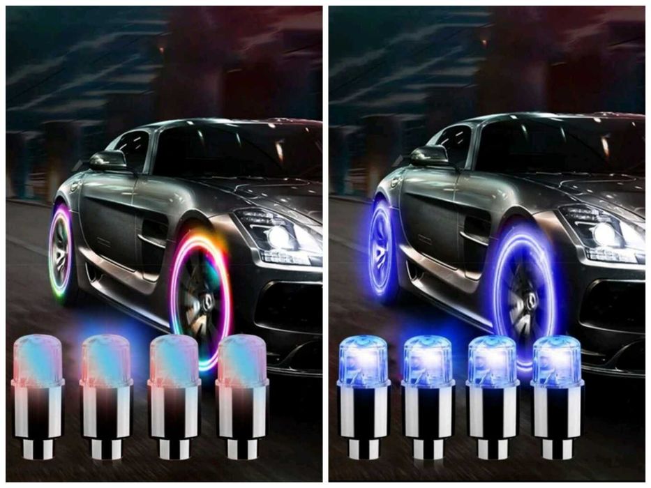 Светещи капачки за вентили на автомобил мотор и велосипед