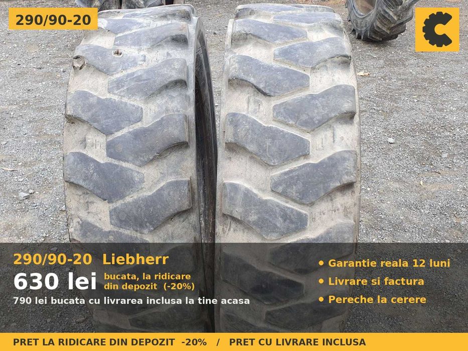 Anvelope Cauciucuri 290/90-20 290/90 20 290/90R20 290 90 20 2909020 Liebherr Incarcator Buldo si Industrial SH Second Hand GARANTIE Factura Stoc Real