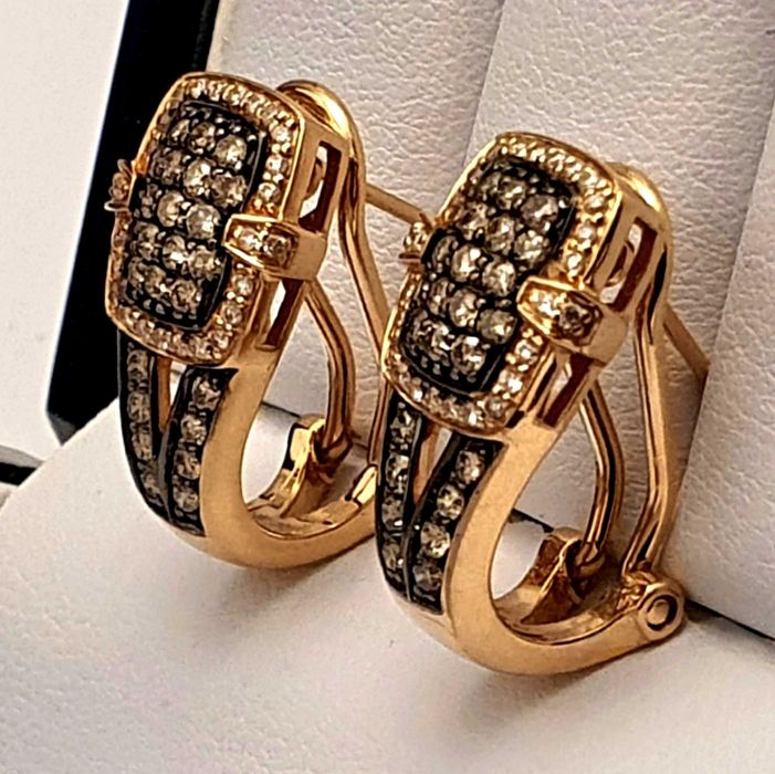 cercei aur roz 14k cu 0.97ct diamante naturale