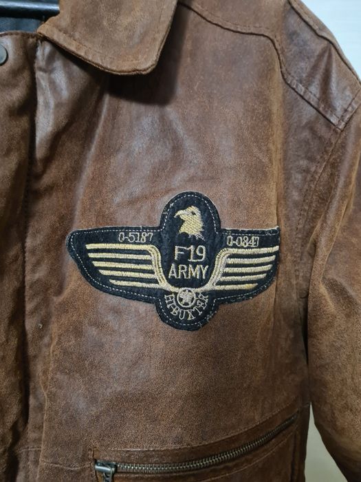 Geaca din piele model militar marimea L