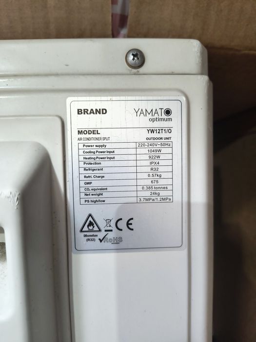 Aer condiționat Yamato 12000 BTU inverter-stare foarte bună