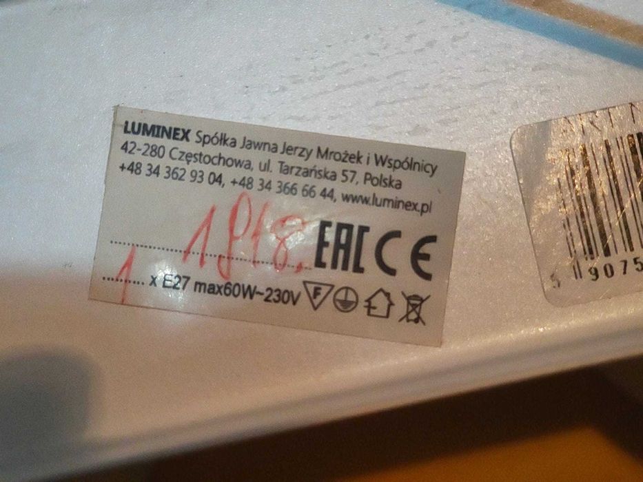 Aplică / Plafonieră Luminex 3 x E27, sticlă albă
