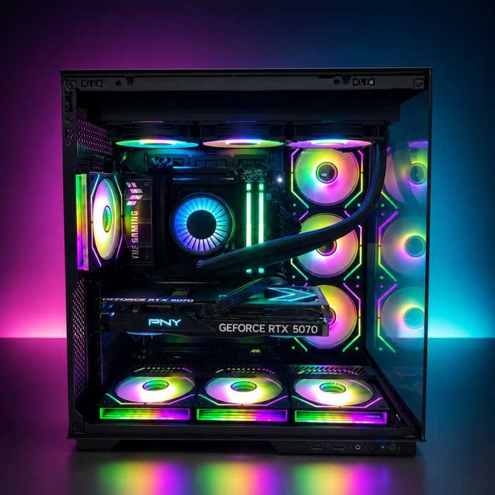 Calculator Gaming, AMD Ryzen 7 9800X3D, 32GB DDR5, NVMe 2TB, Placa Video PNY RTX 5070 OC x3 12GB