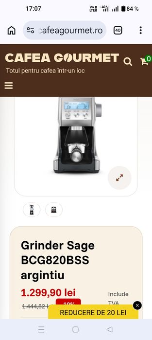 Rasnita cafea Grinder Sage BCG820BSS argintiu