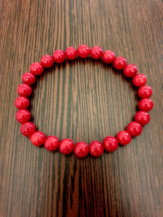 Brățară din perle-sticlă culoare roșie
