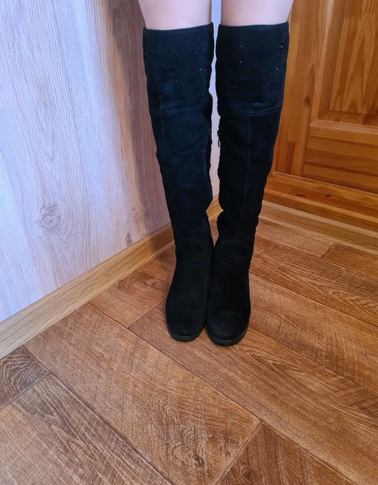 Продам сапоги ботфорты чёрные