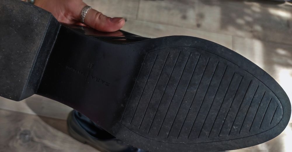 Есенни обувки с връзки и дебел ток Zara Зара 41 номер 26.6 стелка