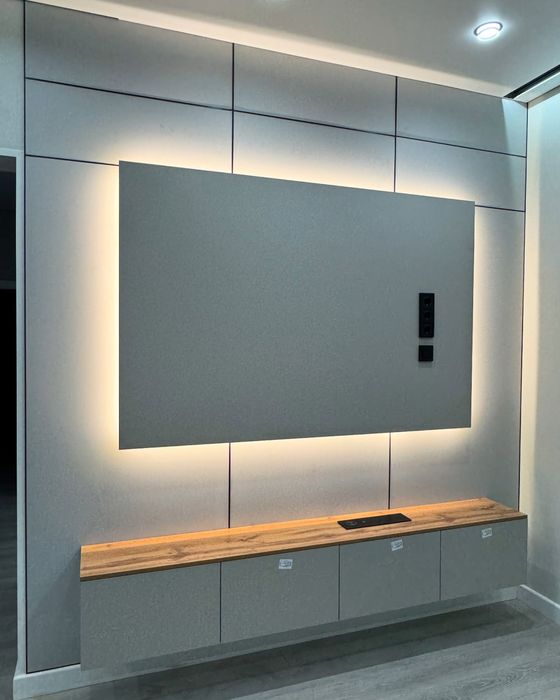 Гибкий мрамор,Тв зона установка