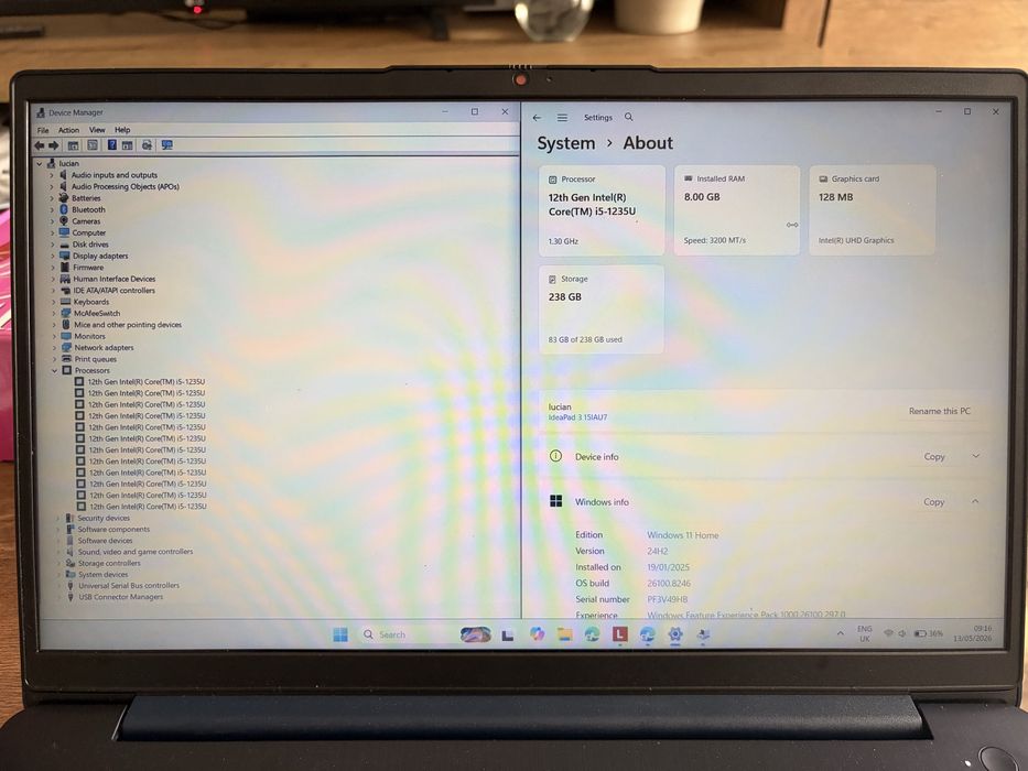 Laptop Lenovo IdeaPad 3 15IAU7 | Intel i5 Gen 12 (12 nuclee) | 8GB RAM | SSD NVMe | Windows 11 Origina