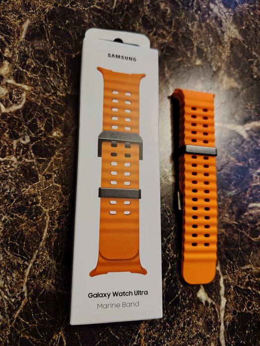 Curea smartwatch Samsung Marine Band pentru Galaxy Watch Ultra, Orange