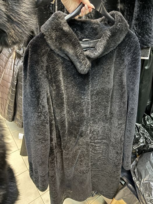 Палта от алкантара и естествен косъм лисица