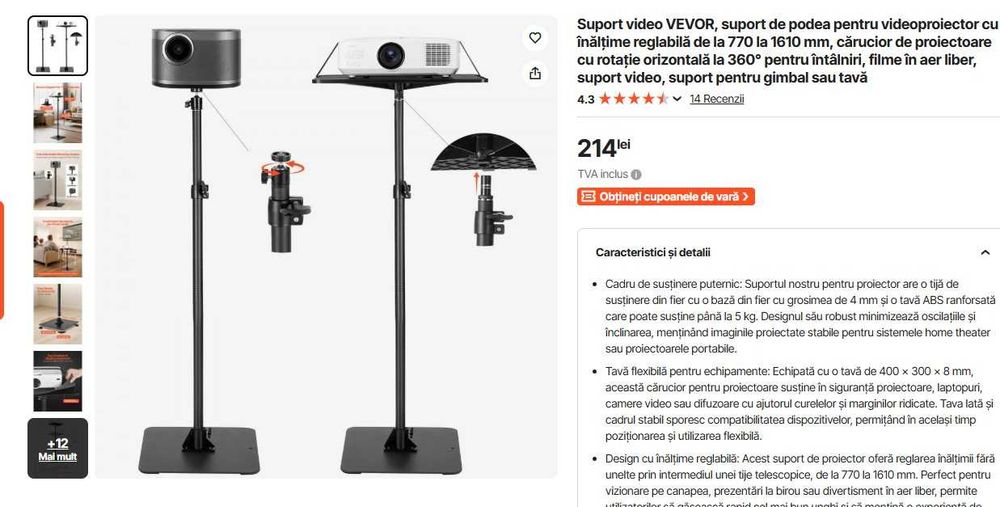 Suport VideoProiector 2 Modele, NOU